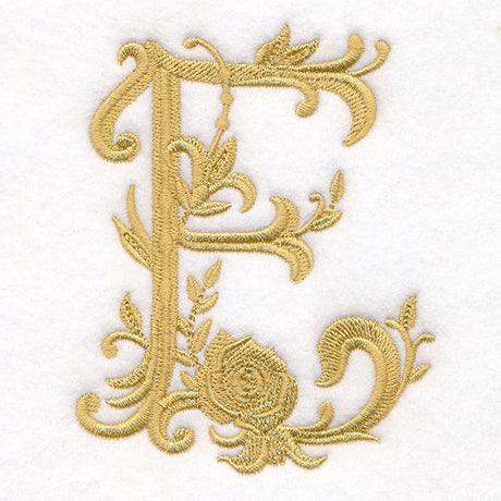 Baroque Filigree Letter in Bloom - E