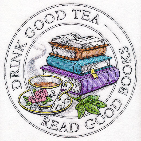 Drink Good Tea, Read Good Books Stamp