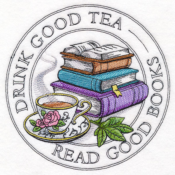 Drink Good Tea, Read Good Books Stamp
