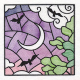 Woodland Escape Stained Glass Scene - Birds & Crescent Moon