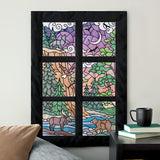 Woodland Escape Stained Glass Scene - Bear
