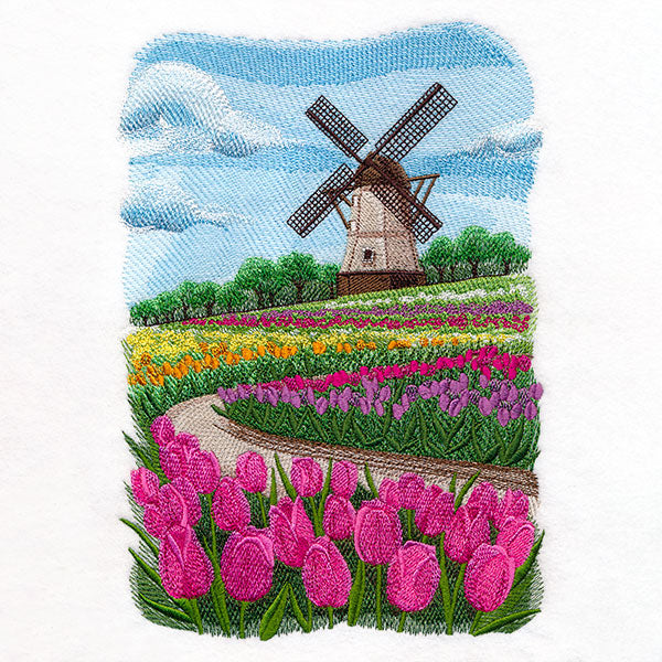 Adventure to Holland Tulip Windmill Scene