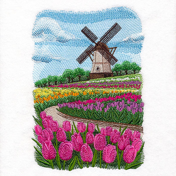 Adventure to Holland Tulip Windmill Scene