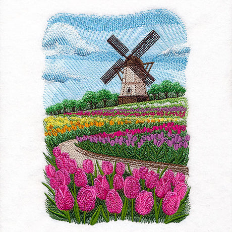 Adventure to Holland Tulip Windmill Scene