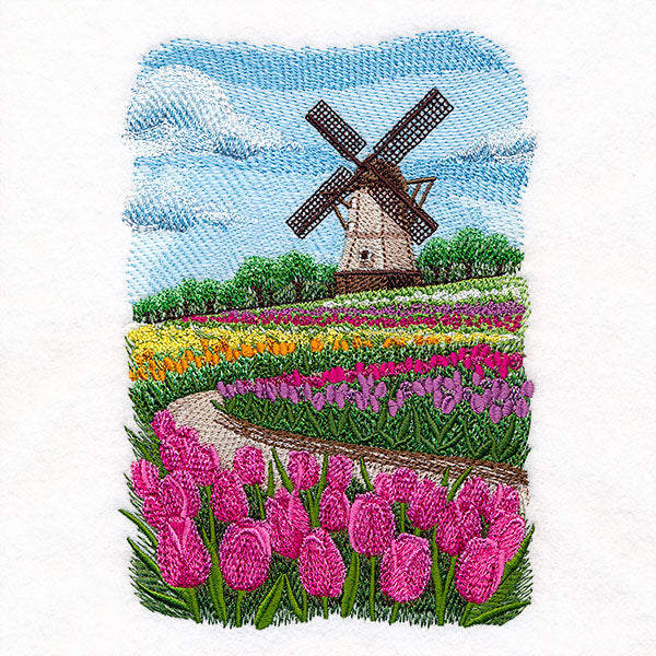 Adventure to Holland Tulip Windmill Scene