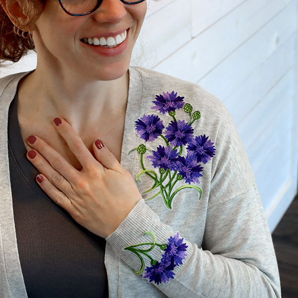 Textured Bachelor Button Accent