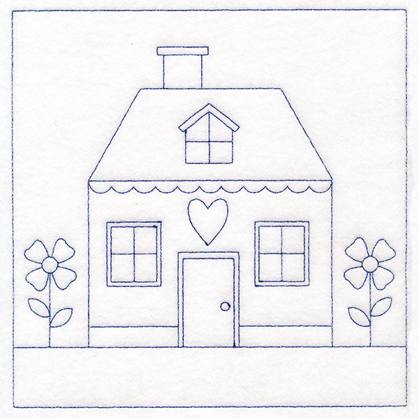 Cottage Nostalgia Quilting - House with Flowers (Double Run)