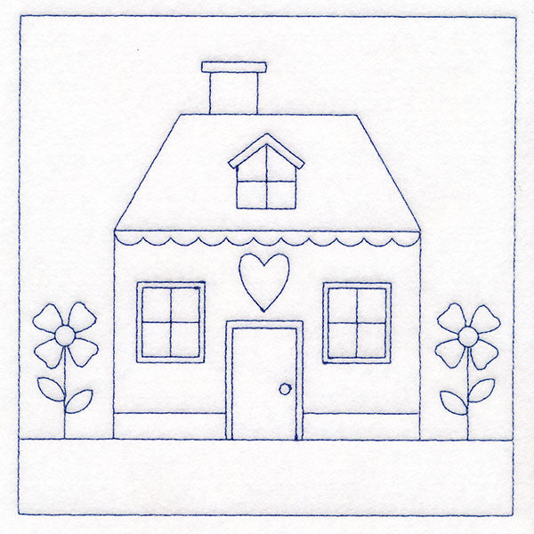 Cottage Nostalgia Quilting - House with Flowers (Double Run)