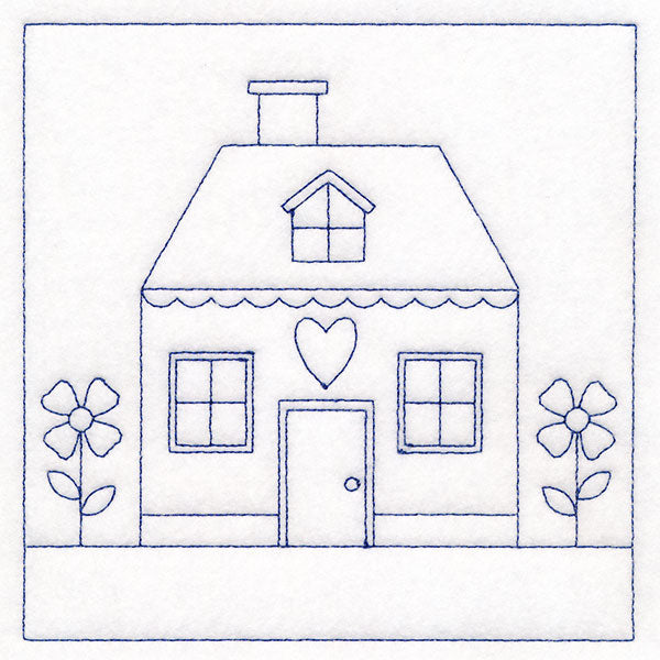 Cottage Nostalgia Quilting - House with Flowers (Double Run)