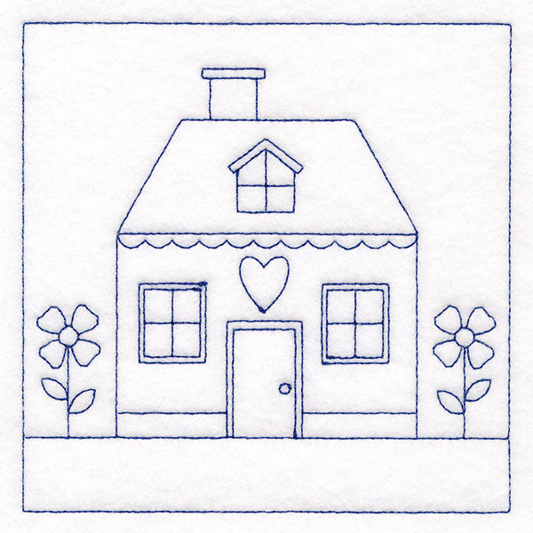 Cottage Nostalgia Quilting - House with Flowers (Double Run)