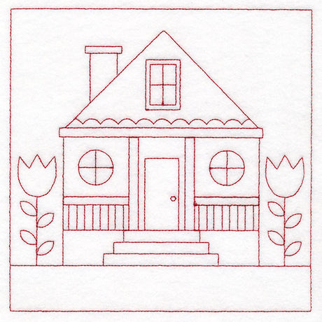 Cottage Nostalgia Quilting - House with Tulips (Double Run)