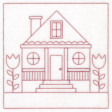 Cottage Nostalgia Quilting - House with Tulips (Double Run)