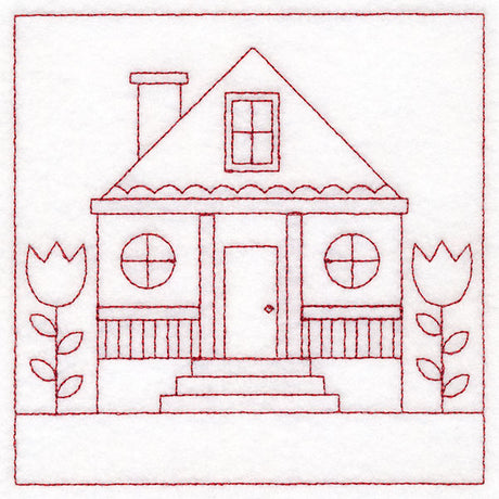 Cottage Nostalgia Quilting - House with Tulips (Double Run)