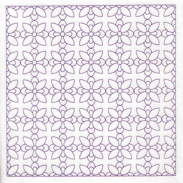 Retro Details Flower Quilting Pattern 1 (Double Run)