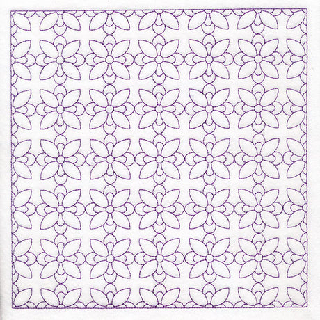 Retro Details Flower Quilting Pattern 1 (Double Run)