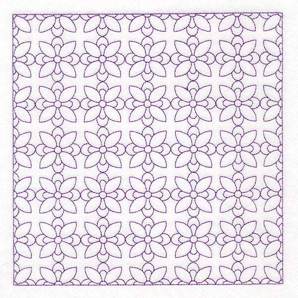 Retro Details Flower Quilting Pattern 1 (Double Run)