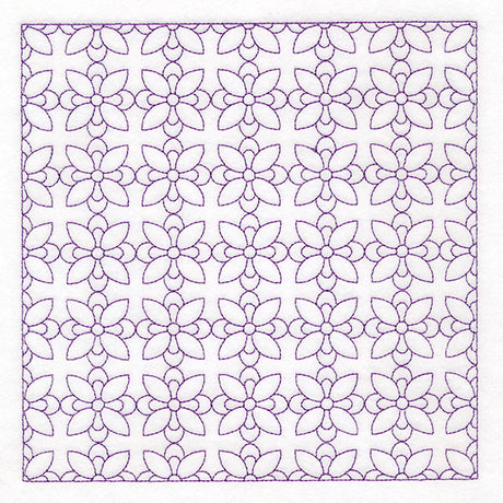 Retro Details Flower Quilting Pattern 1 (Double Run)