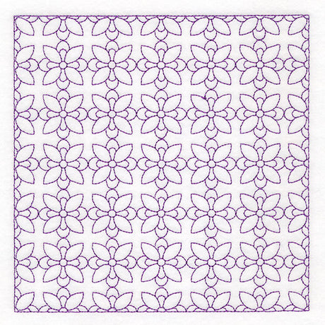 Retro Details Flower Quilting Pattern 1 (Double Run)