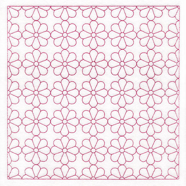 Retro Details Flower Quilting Pattern 2 (Double Run)