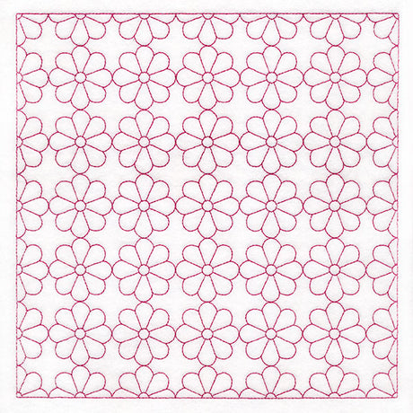 Retro Details Flower Quilting Pattern 2 (Double Run)