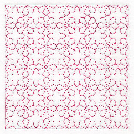 Retro Details Flower Quilting Pattern 2 (Double Run)