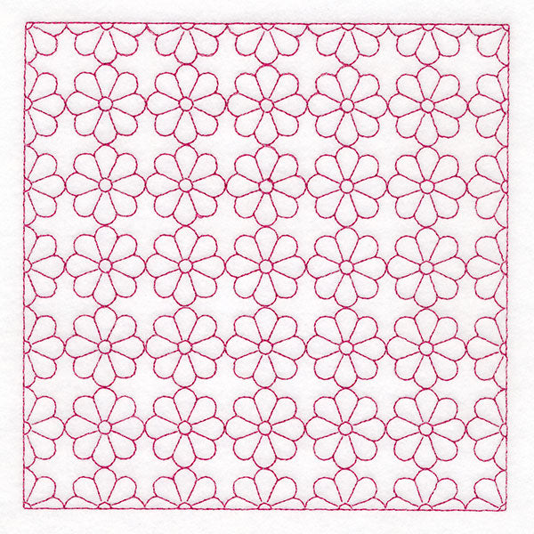 Retro Details Flower Quilting Pattern 2 (Double Run)