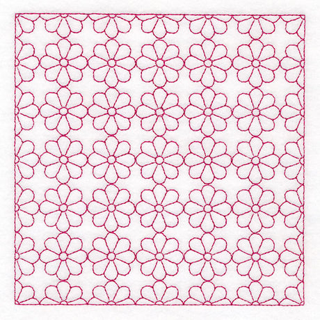 Retro Details Flower Quilting Pattern 2 (Double Run)