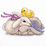 Cuddling Bunnies & Chick Easter Stack