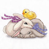 Cuddling Bunnies & Chick Easter Stack
