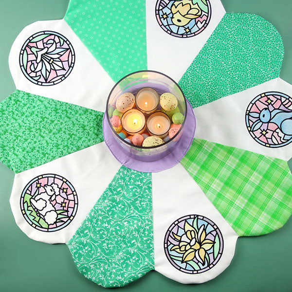 For the Love of Easter Stained Glass Circle - Lilies