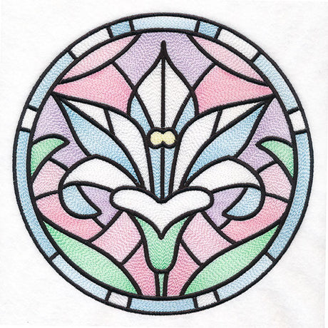 For the Love of Easter Stained Glass Circle - Lilies