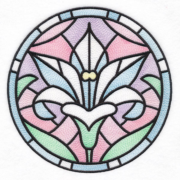 For the Love of Easter Stained Glass Circle - Lilies