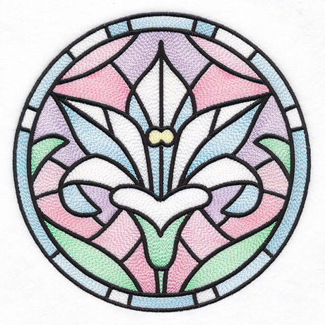 For the Love of Easter Stained Glass Circle - Lilies