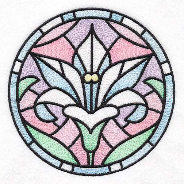 For the Love of Easter Stained Glass Circle - Lilies