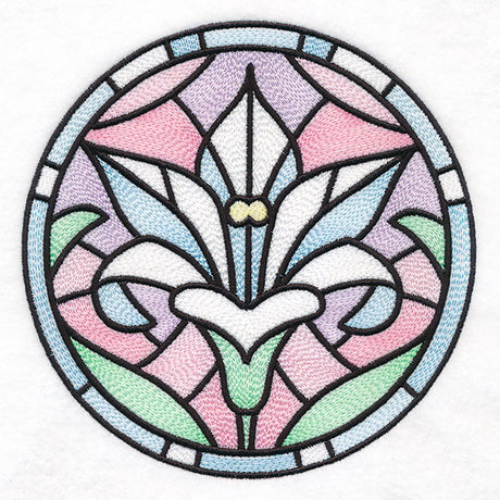 For the Love of Easter Stained Glass Circle - Lilies