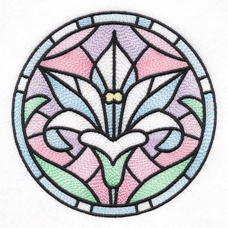 For the Love of Easter Stained Glass Circle - Lilies