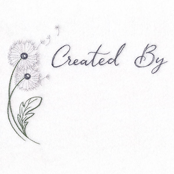 Created By Dandelions Quilt Label