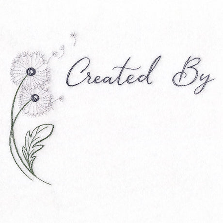 Created By Dandelions Quilt Label