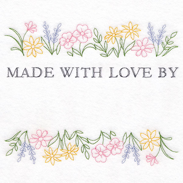 Made with Love and Wildflowers Quilt Label