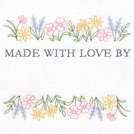 Made with Love and Wildflowers Quilt Label