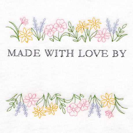 Made with Love and Wildflowers Quilt Label