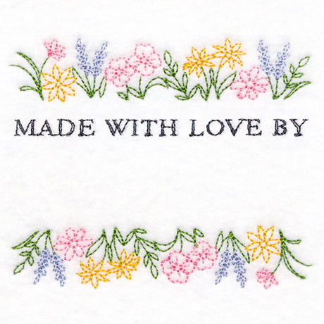 Made with Love and Wildflowers Quilt Label