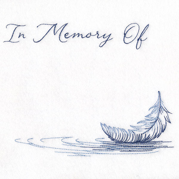 Floating Feather Memorial Quilt Label