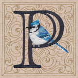 For the Love of Spring Birds Square - Letter P and Bluejay
