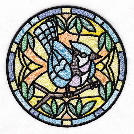 Stained Glass Birds - Blue Jay