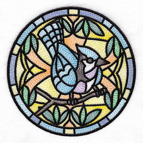 Stained Glass Birds - Blue Jay