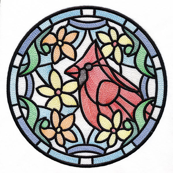 Stained Glass Birds - Cardinal