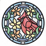 Stained Glass Birds - Cardinal