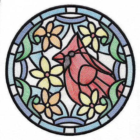 Stained Glass Birds - Cardinal