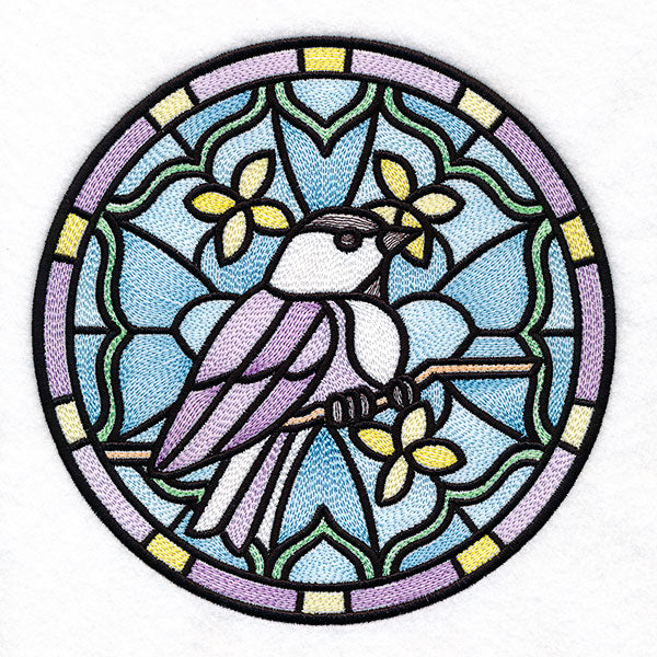 Stained Glass Birds - Chickadee